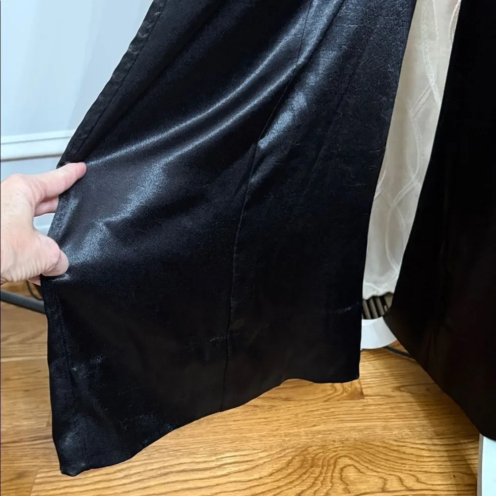 Free People Satin Cutout Jumpsuit Black Wide Leg Size 8 NWT